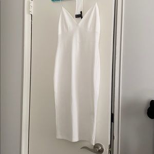 White pretty long fitted dress